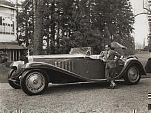 The mighty Type 41 Royale with Jean Bugatti posing in 1932.